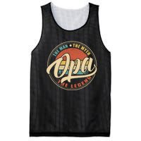 Opa The Man The Myth The Legend Vintage Retro Fathers Day Gift Mesh Reversible Basketball Jersey Tank