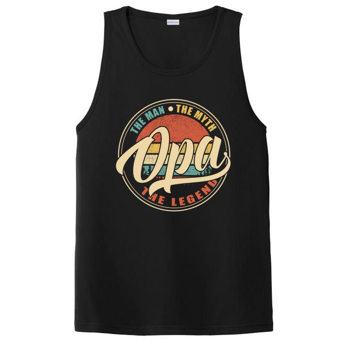 Opa The Man The Myth The Legend Vintage Retro Fathers Day Gift PosiCharge Competitor Tank