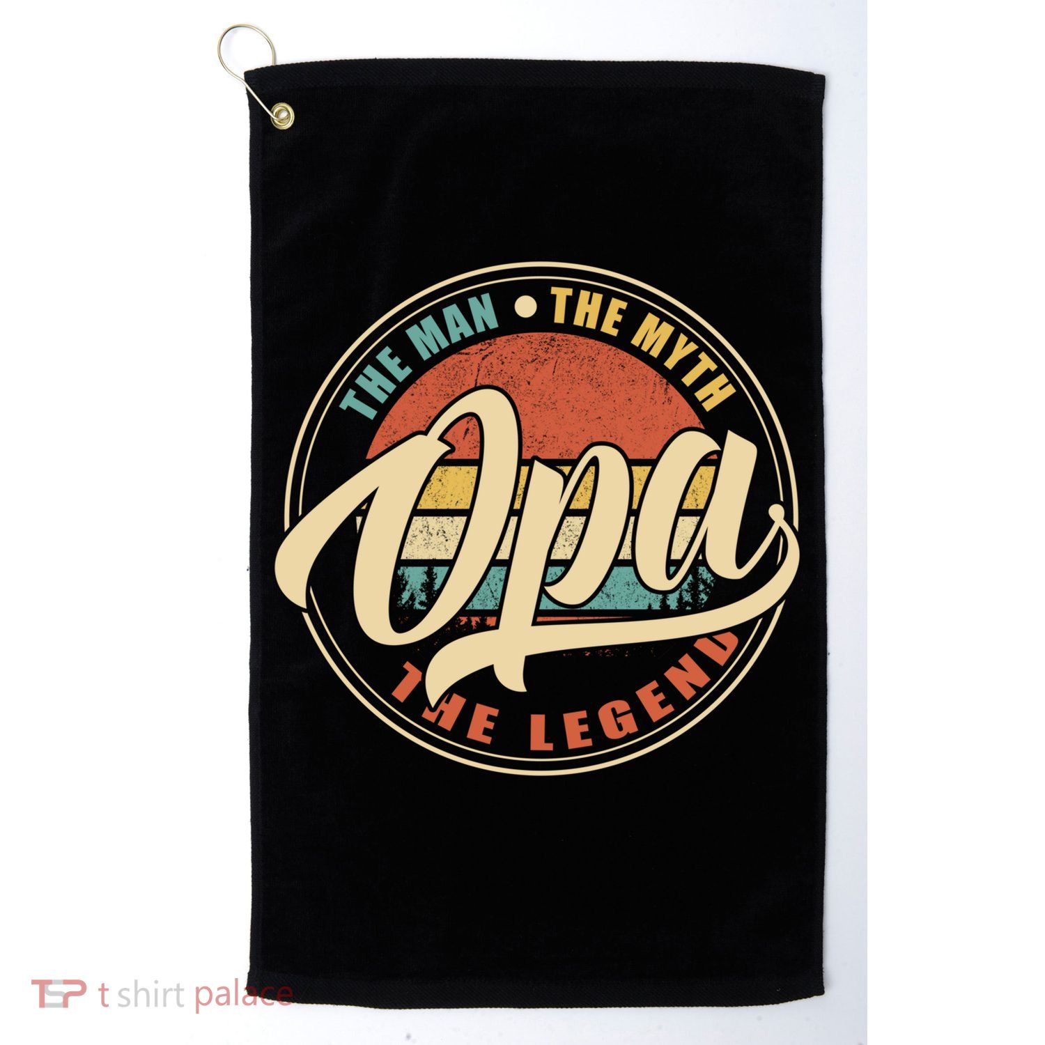 Opa The Man The Myth The Legend Vintage Retro Fathers Day Gift Golf Towel