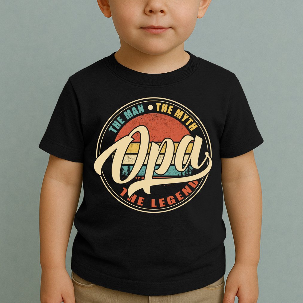 Opa The Man The Myth The Legend Vintage Retro Fathers Day Gift Toddler T-Shirt