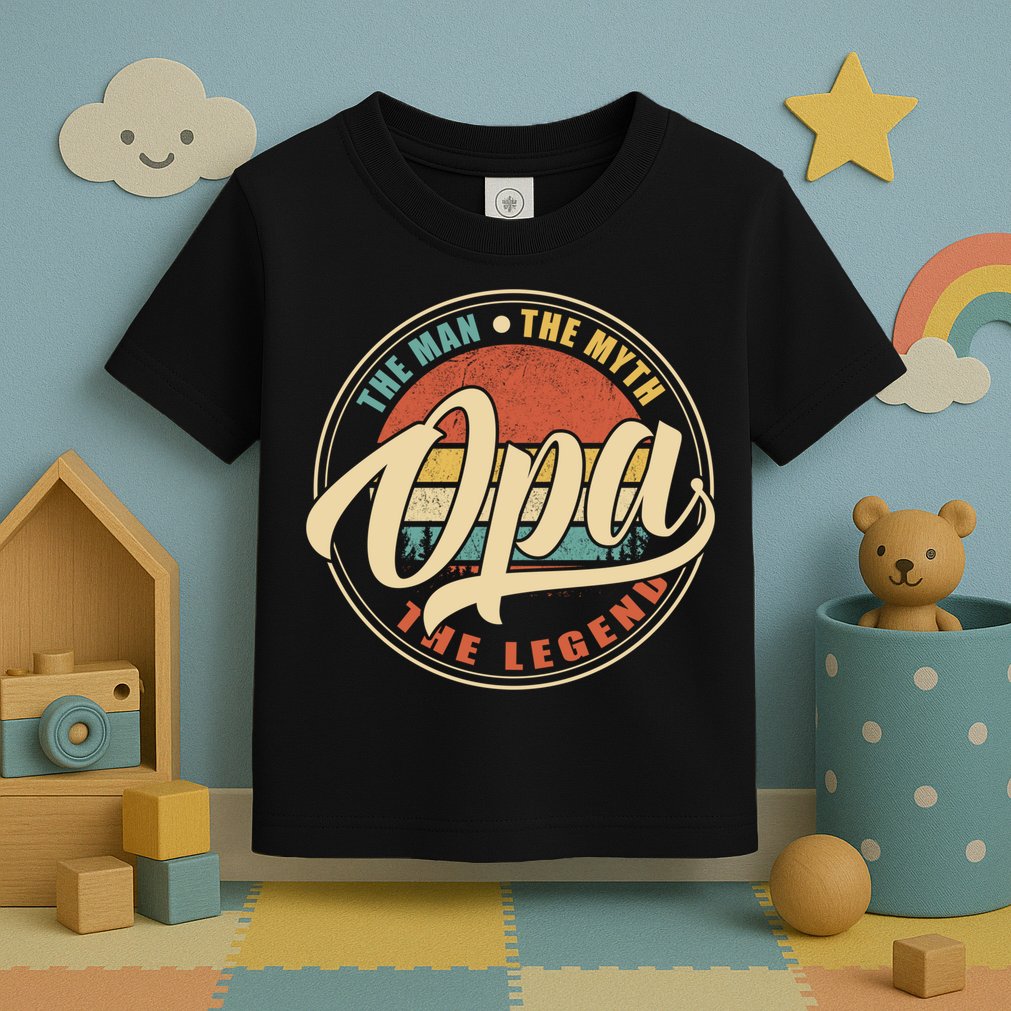 Opa The Man The Myth The Legend Vintage Retro Fathers Day Gift Toddler T-Shirt