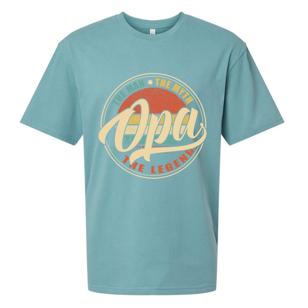 Opa The Man The Myth The Legend Vintage Retro Fathers Day Gift Sueded Cloud Jersey T-Shirt