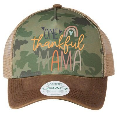 One Thankful Mama Vintage Rainbow Mama Life Thanksgiving Gift Legacy Tie Dye Trucker Hat