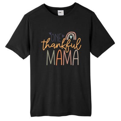 One Thankful Mama Vintage Rainbow Mama Life Thanksgiving Gift Tall Fusion ChromaSoft Performance T-Shirt