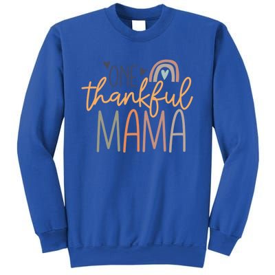 One Thankful Mama Vintage Rainbow Mama Life Thanksgiving Gift Sweatshirt