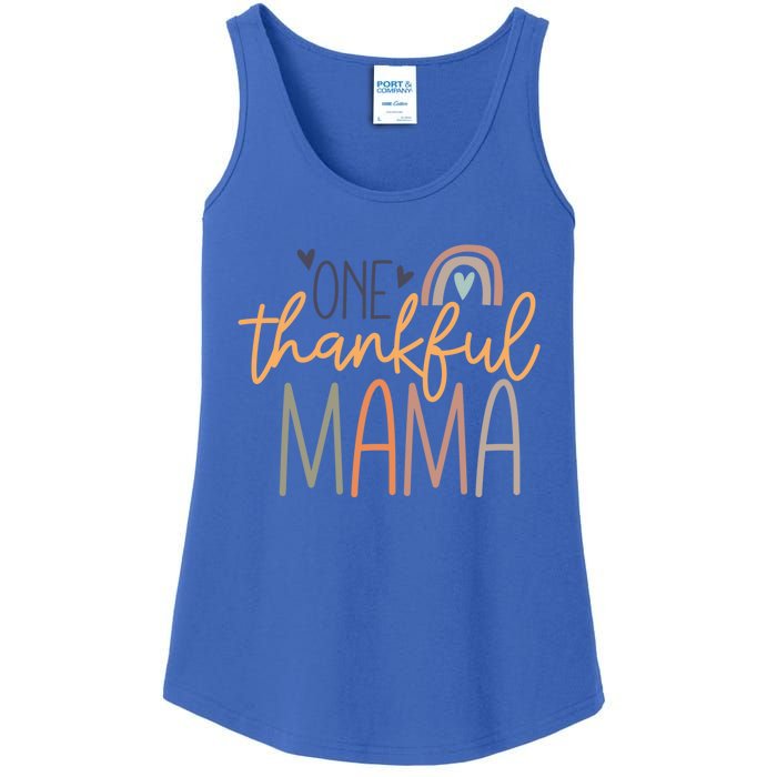 One Thankful Mama Vintage Rainbow Mama Life Thanksgiving Gift Ladies Essential Tank