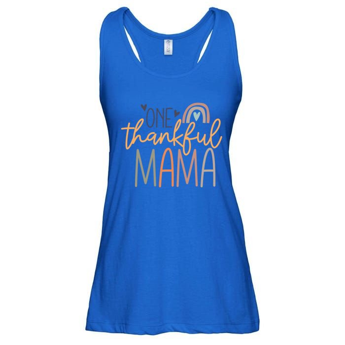 One Thankful Mama Vintage Rainbow Mama Life Thanksgiving Gift Ladies Essential Flowy Tank