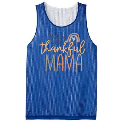 One Thankful Mama Vintage Rainbow Mama Life Thanksgiving Gift Mesh Reversible Basketball Jersey Tank