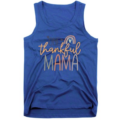 One Thankful Mama Vintage Rainbow Mama Life Thanksgiving Gift Tank Top