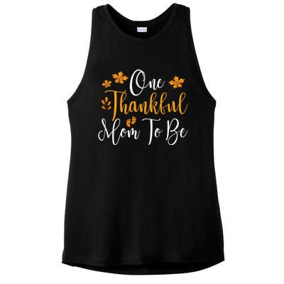 One Thankful Mom To Be Pregnancy Announcet Thanksgiving Gift Ladies PosiCharge Tri-Blend Wicking Tank