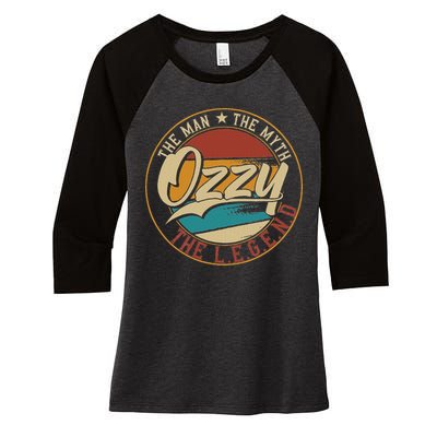 Ozzy The Man The Myth The Legend Women's Tri-Blend 3/4-Sleeve Raglan Shirt