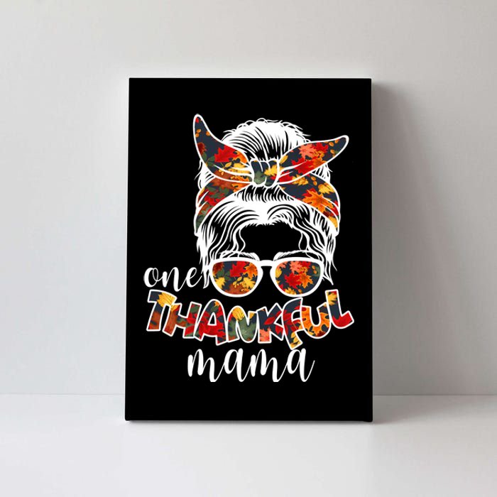 One Thankful Mama Fall Hair Bun Canvas