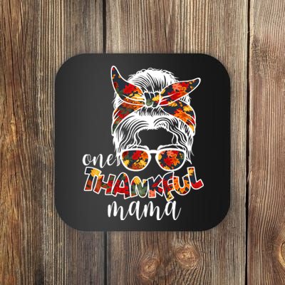 One Thankful Mama Fall Hair Bun Coaster