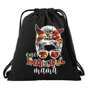 One Thankful Mama Fall Hair Bun Drawstring Bag