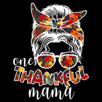 One Thankful Mama Fall Hair Bun Womens Tank Top