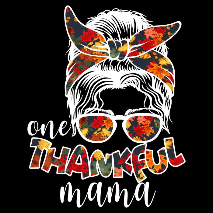 One Thankful Mama Fall Hair Bun Womens Tank Top