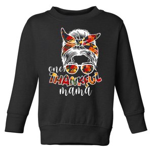 One Thankful Mama Fall Hair Bun Toddler Sweatshirt