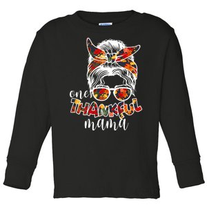 One Thankful Mama Fall Hair Bun Toddler Long Sleeve Shirt