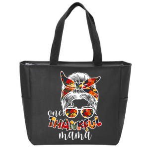 One Thankful Mama Fall Hair Bun Zip Tote Bag