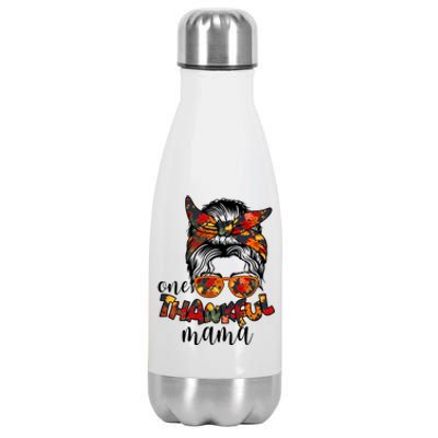 One Thankful Mama Fall Hair Bun Stainless Steel Insulated Water Bottle