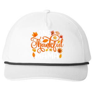 One Thankful Mama Funny Fall Autumn Thanksgiving Cool Gift Snapback Five-Panel Rope Hat