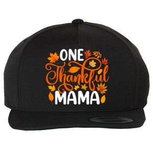 One Thankful Mama Funny Fall Autumn Thanksgiving Cool Gift Wool Snapback Cap