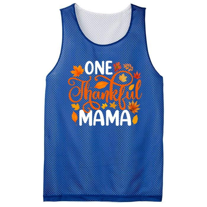 One Thankful Mama Funny Fall Autumn Thanksgiving Cool Gift Mesh Reversible Basketball Jersey Tank