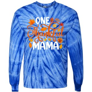 One Thankful Mama Funny Fall Autumn Thanksgiving Cool Gift Tie-Dye Long Sleeve Shirt