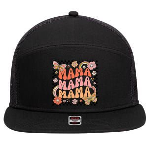 One Thankful Mama Leopard Fall Cute Thanksgiving 7 Panel Mesh Trucker Snapback Hat