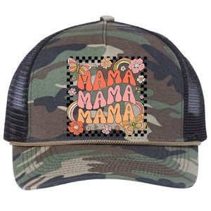 One Thankful Mama Leopard Fall Cute Thanksgiving Retro Rope Trucker Hat Cap