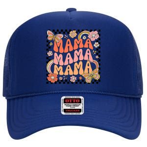 One Thankful Mama Leopard Fall Cute Thanksgiving High Crown Mesh Back Trucker Hat