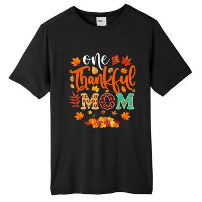 One Thankful Mom Cute Gift Funny Fall Autumn Thanksgiving Gift Tall Fusion ChromaSoft Performance T-Shirt