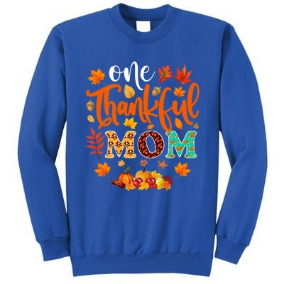 One Thankful Mom Cute Gift Funny Fall Autumn Thanksgiving Gift Sweatshirt