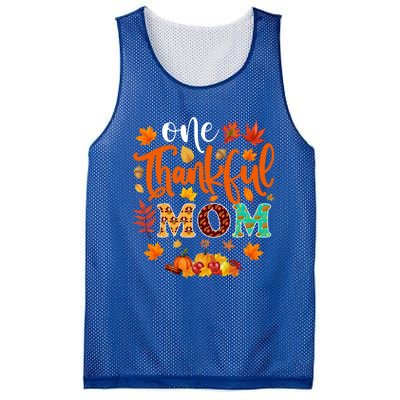 One Thankful Mom Cute Gift Funny Fall Autumn Thanksgiving Gift Mesh Reversible Basketball Jersey Tank