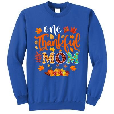 One Thankful Mom Cute Gift Funny Fall Autumn Thanksgiving Gift Tall Sweatshirt