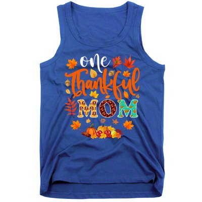 One Thankful Mom Cute Gift Funny Fall Autumn Thanksgiving Gift Tank Top