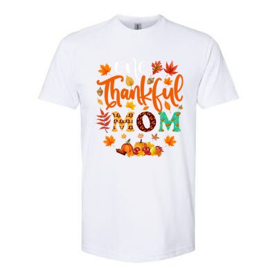 One Thankful Mom Cute Gift Funny Fall Autumn Thanksgiving Gift Softstyle CVC T-Shirt