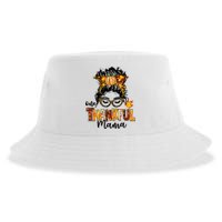 One Thankful Mama Funny Messy Bun Fall Autumn Thanksgiving Sustainable Bucket Hat