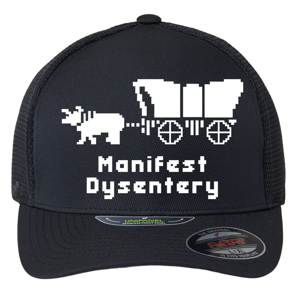 Oregon Trail Manifest Dysentery Flexfit Unipanel Trucker Cap