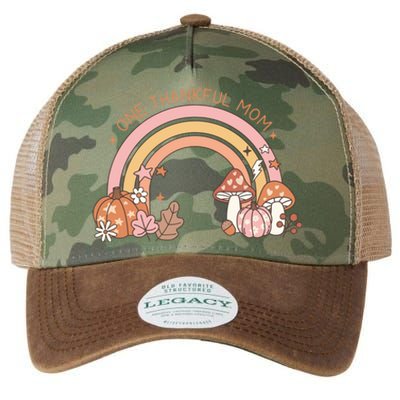 One Thankful Mom Thanksgiving Family Matching Rainbow Cute Gift Legacy Tie Dye Trucker Hat