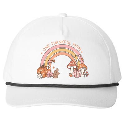 One Thankful Mom Thanksgiving Family Matching Rainbow Cute Gift Snapback Five-Panel Rope Hat