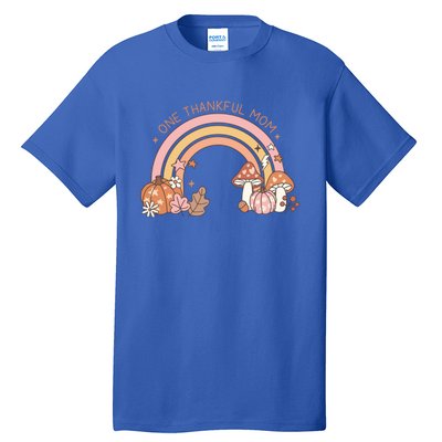 One Thankful Mom Thanksgiving Family Matching Rainbow Cute Gift Tall T-Shirt