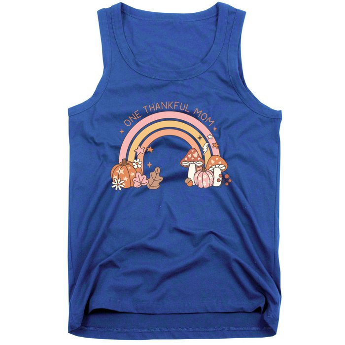 One Thankful Mom Thanksgiving Family Matching Rainbow Cute Gift Tank Top