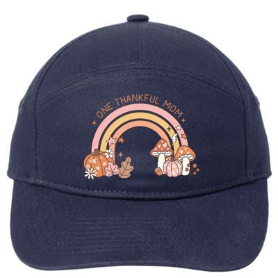 One Thankful Mom Thanksgiving Family Matching Rainbow Cute Gift 7-Panel Snapback Hat