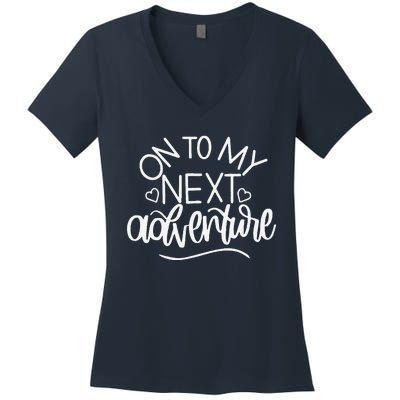 On To My Next Funny Adventure Summer Funny Women's V-Neck T-Shirt