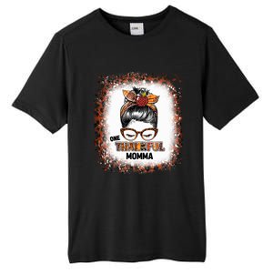 One Thankful Momma Fall Costume Leaves Autumn Thanksgiving Meaningful Gift Tall Fusion ChromaSoft Performance T-Shirt