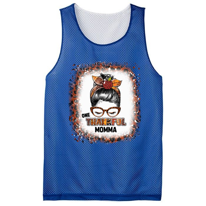 One Thankful Momma Fall Costume Leaves Autumn Thanksgiving Meaningful Gift Mesh Reversible Basketball Jersey Tank