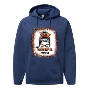 One Thankful Momma Fall Costume Leaves Autumn Thanksgiving Meaningful Gift Performance Fleece Hoodie