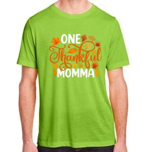 One Thankful Momma Funny Fall Autumn Thanksgiving Great Gift Adult ChromaSoft Performance T-Shirt