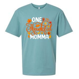 One Thankful Momma Funny Fall Autumn Thanksgiving Great Gift Sueded Cloud Jersey T-Shirt